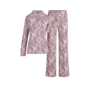 SKIMS Sleep - Long Sleeve Button Up Set - Bloom Mini Multi Animal